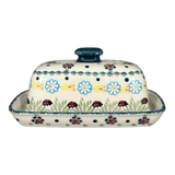Butter Dish, American, 4" x 7.5" in "Lady Bugs" by Manufaktura | M074T-IF45