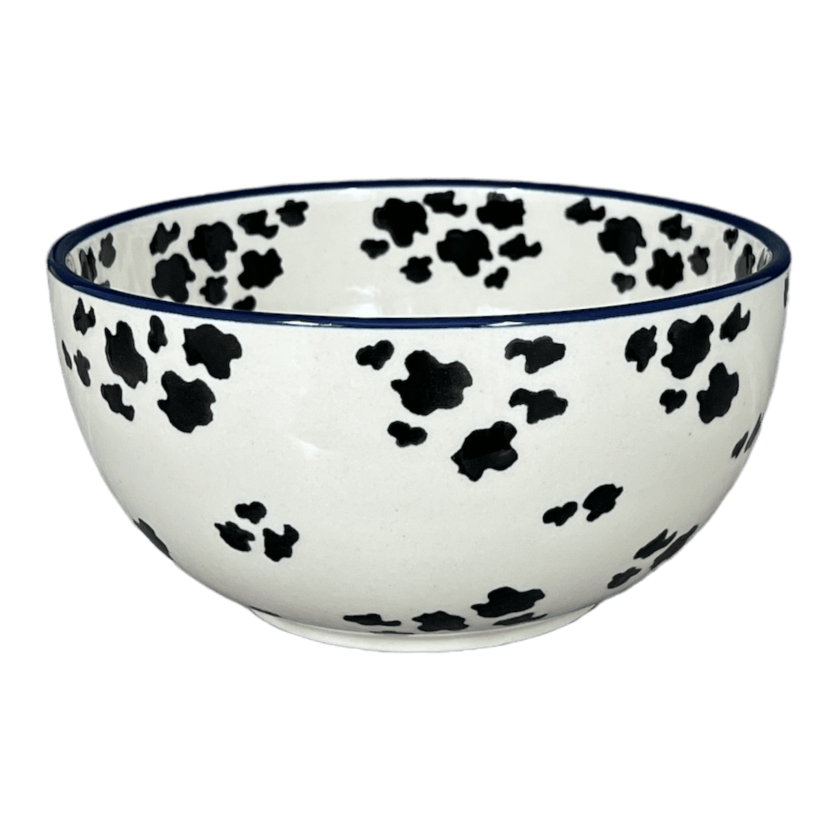 Bowl, Round, Deep, 6.25" in "Cowabunga - Blue Rim" by Ceramika Artystyczna | AC37-2417X