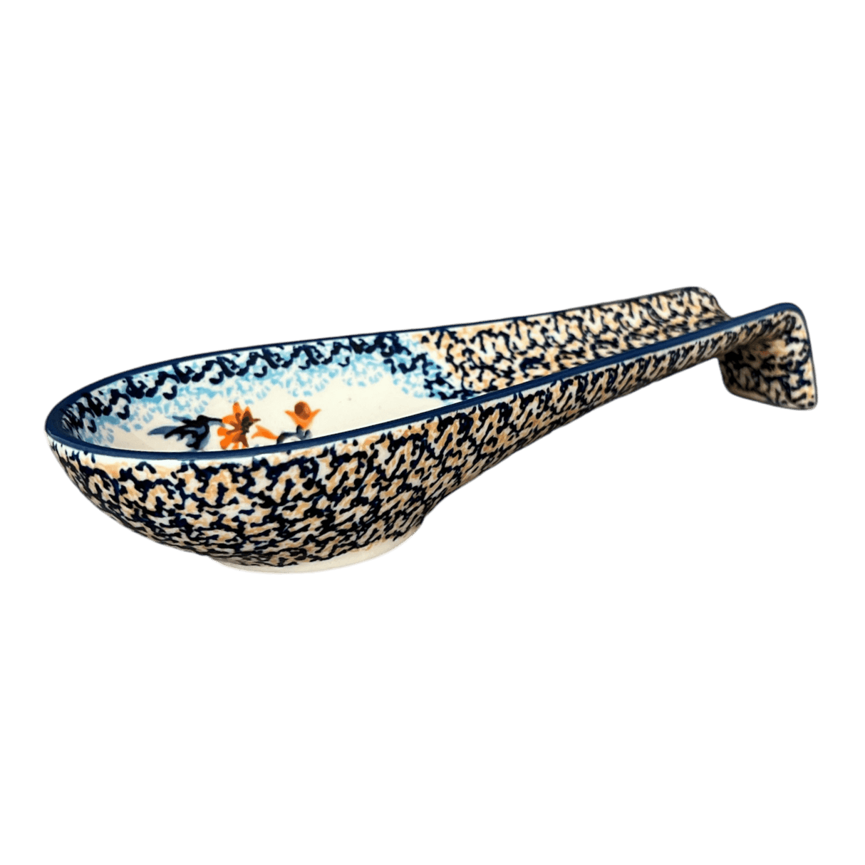 Spoon Rest, Large, 9.25" in "Hummingbird Harvest" by Manufaktura | P007S-JZ35