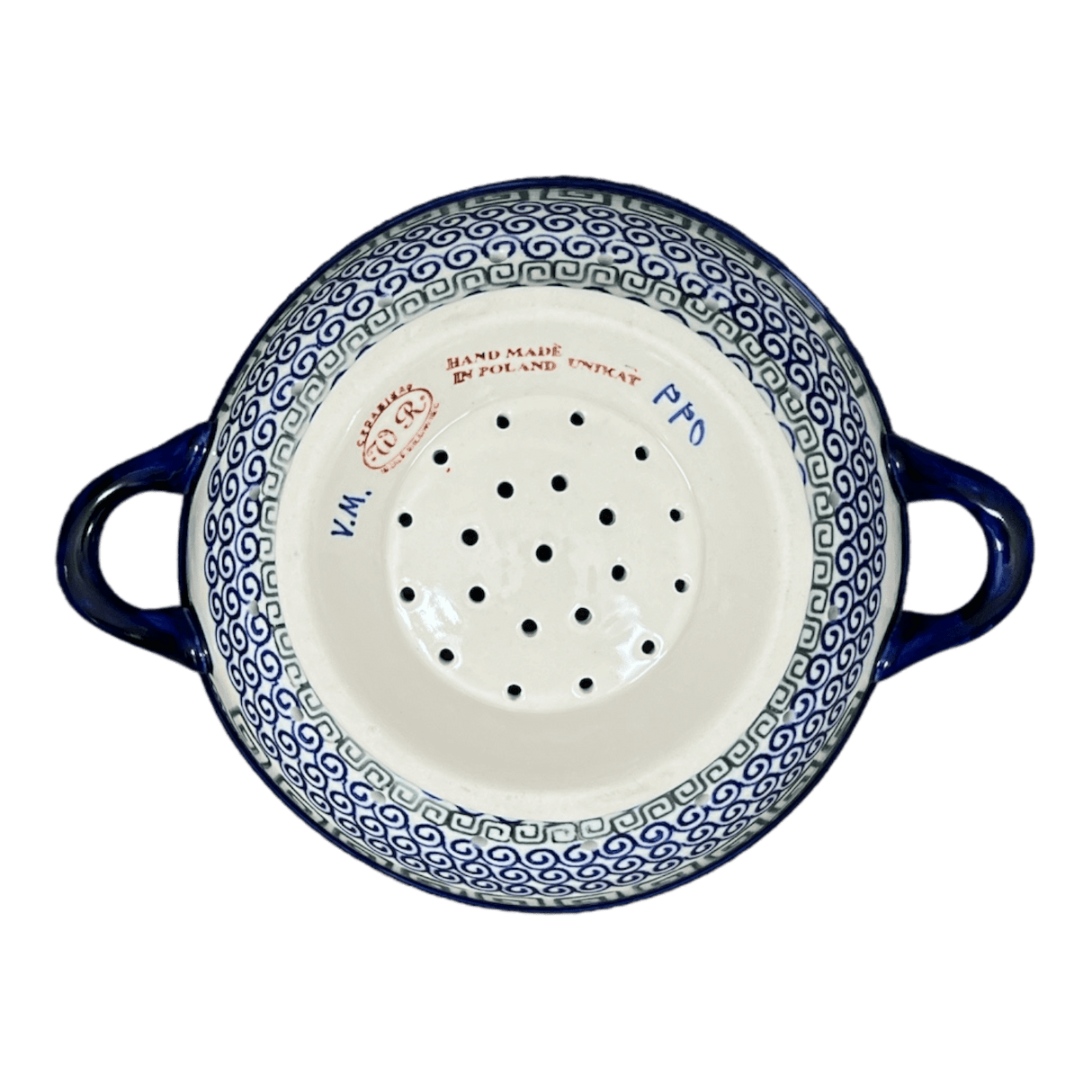 Bowl, Round, Colander/Berry, 7.75", WR (WR62A) in "Greek Columns" by W.R. Ceramika | WR62A-NP20