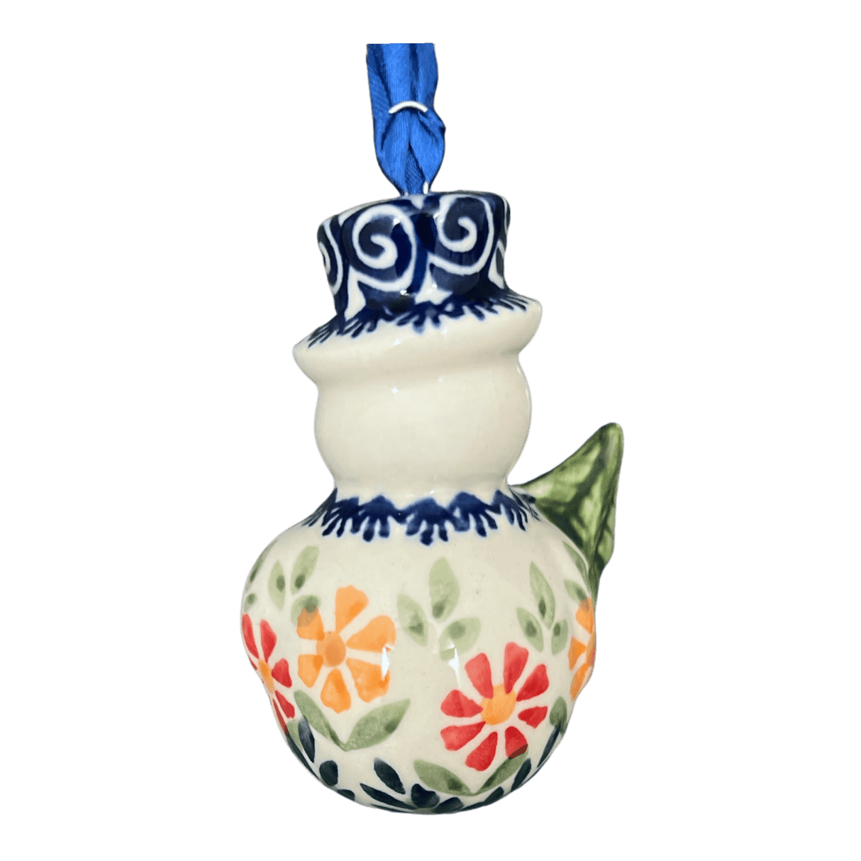 Ornament, Snowman with Tree, 2" in "Flower Power" by Manufaktura | K143T-JS14