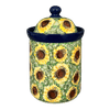 Polish Pottery Canister, 1 Liter in "Sunflower Field" by Ceramika Artystyczna | A491-U4737 at PolishPotteryOutlet.com