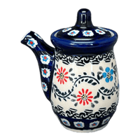 A picture of a Polish Pottery Pitcher, Soy Sauce, 5 oz in "Climbing Aster" by Zaklady | Y1947-A1145A as shown at PolishPotteryOutlet.com/products/soy-sauce-pitcher-climbing-aster-y1947-a1145a