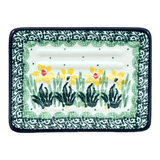 Soap Dish, Rectangular, 3.25" x 4.5" in "Daffodils in Bloom" by Ceramika Artystyczna | AA97-2122X