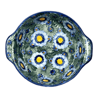 A picture of a Polish Pottery Baker, Round, 8", WR (WR43F) in "Impressionist's Dream" by W.R. Ceramika | WR43F-AB3 as shown at PolishPotteryOutlet.com/products/8-round-baker-impressionists-dream-wr43f-ab3