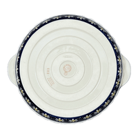 A picture of a Polish Pottery Pie Plate with Handles (Mornin' Daisy) | Z148T-AM as shown at PolishPotteryOutlet.com/products/pie-plate-with-handles-mornin-daisy-z148t-am