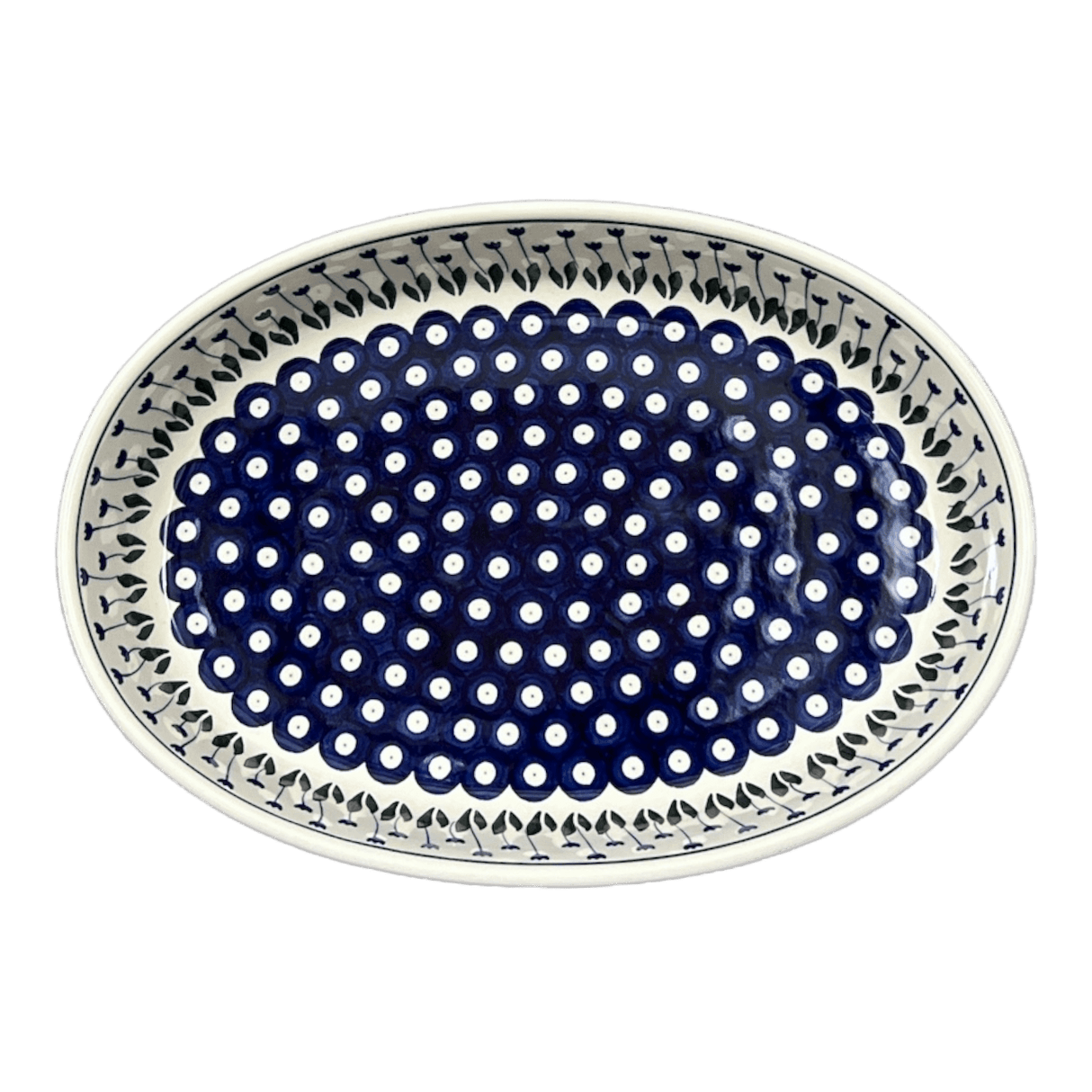 Baker, Oval, 13.75" x 9.25" in "Tulip Dot" by Ceramika Artystyczna | A296-377Z