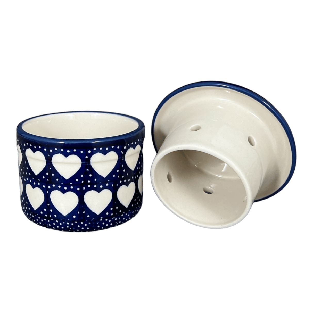 Butter Crock, 4.5" in "Sea of Hearts" by Manufaktura | M136T-SEA
