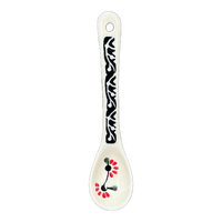 A picture of a Polish Pottery Spoon, Sugar, 5" in "Cherry Blossoms" by Manufaktura | L001S-DPGJ as shown at PolishPotteryOutlet.com/products/5-sugar-spoon-cherry-blossoms-l001s-dpgj