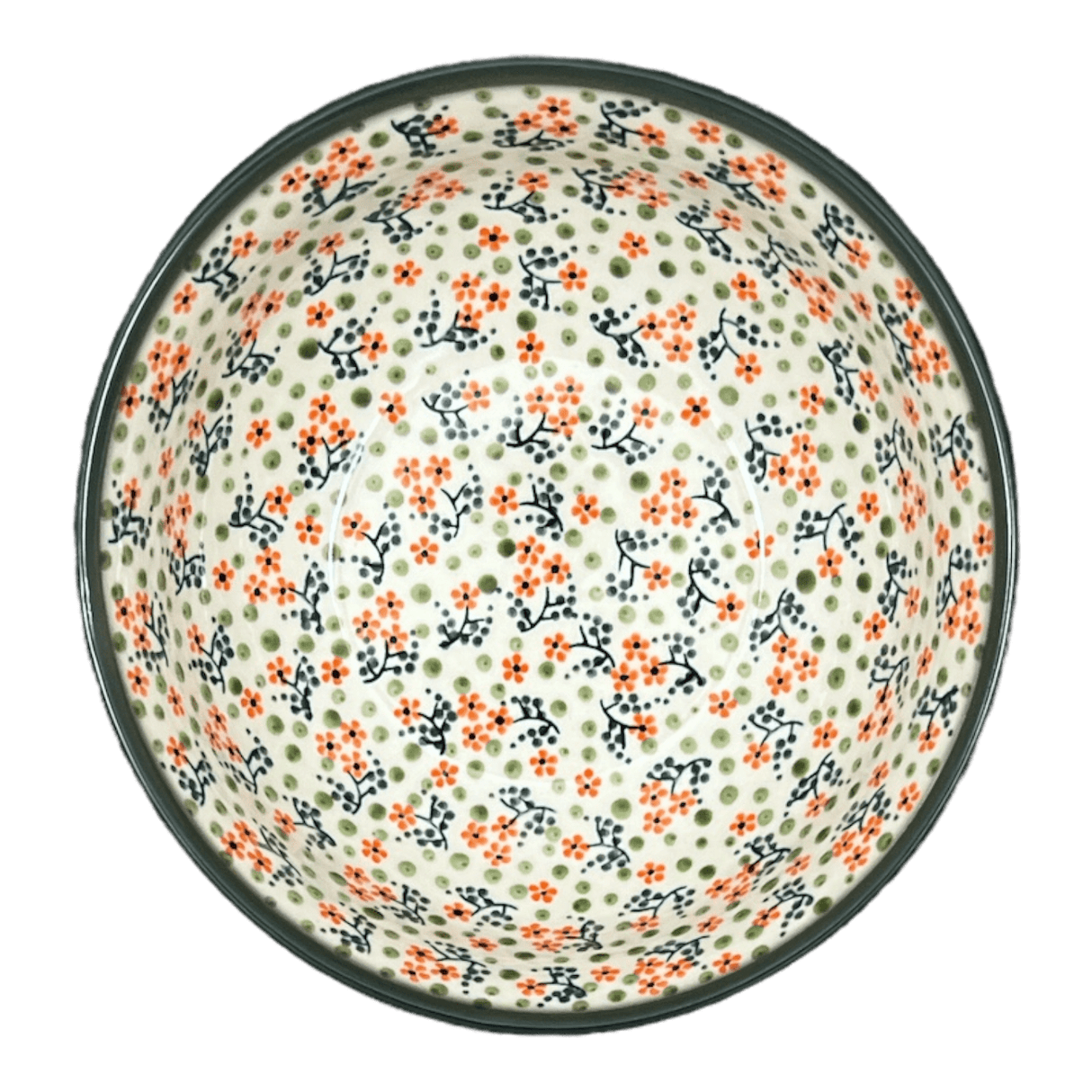 Bowl, Round, 8.5" in "Peach Blossoms - Solid Rim" by Manufaktura | M135S-AS46A