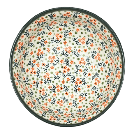 Bowl, Round, 8.5" in "Peach Blossoms - Solid Rim" by Manufaktura | M135S-AS46A