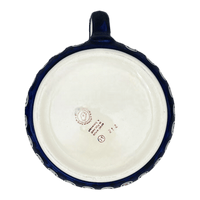A picture of a Polish Pottery 1.5 Liter Pitcher (Floral Peacock) | D043T-54KK as shown at PolishPotteryOutlet.com/products/1-5-l-wide-mouth-pitcher-floral-peacock-d043t-54kk