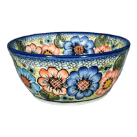 A picture of a Polish Pottery Bowl, Round, 6", WR (WR12B) in "Rainbow Field" by W.R. Ceramika | WR12B-WR54 as shown at PolishPotteryOutlet.com/products/6-bowl-rainbow-field-wr12b-wr54