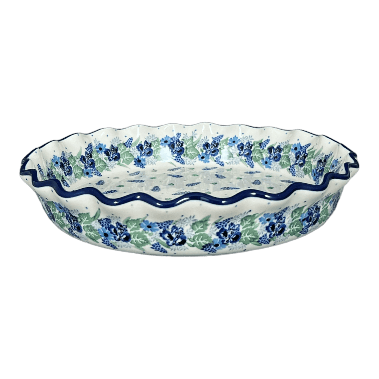 Quiche/Pie Dish, 10" in "Hyacinth in the Wind" by Ceramika Artystyczna | A636-2037X