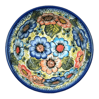 A picture of a Polish Pottery Bowl, Round, 6", WR (WR12B) in "Rainbow Field" by W.R. Ceramika | WR12B-WR54 as shown at PolishPotteryOutlet.com/products/6-bowl-rainbow-field-wr12b-wr54