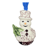 Ornament, Snowman with Tree, 2" in "Merlot Thicket" by Manufaktura | K143T-P352