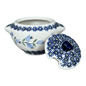 Polish Pottery 3" Sugar Bowl (Lily of the Valley) | C003T-ASD Additional Image at PolishPotteryOutlet.com