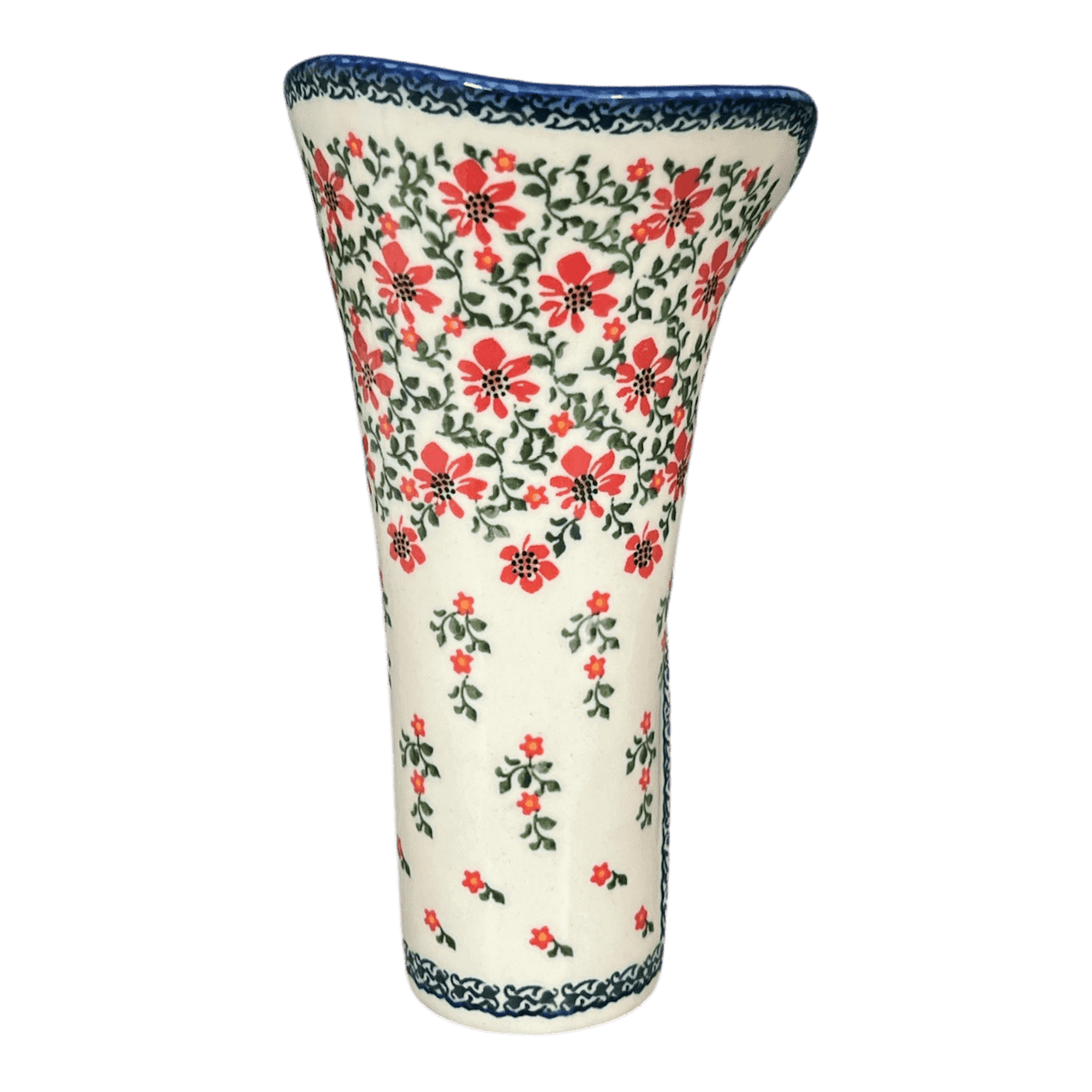 Vase, Fancy Vase, 9" in "Draping Red Florals" by Galia | GW05-PW3