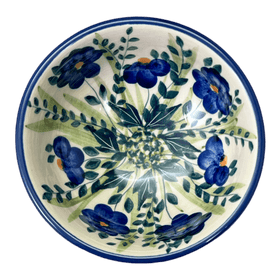 Polish Pottery Dipping Bowl (Bouncing Blue Blossoms) | M153U-IM03 Additional Image at PolishPotteryOutlet.com