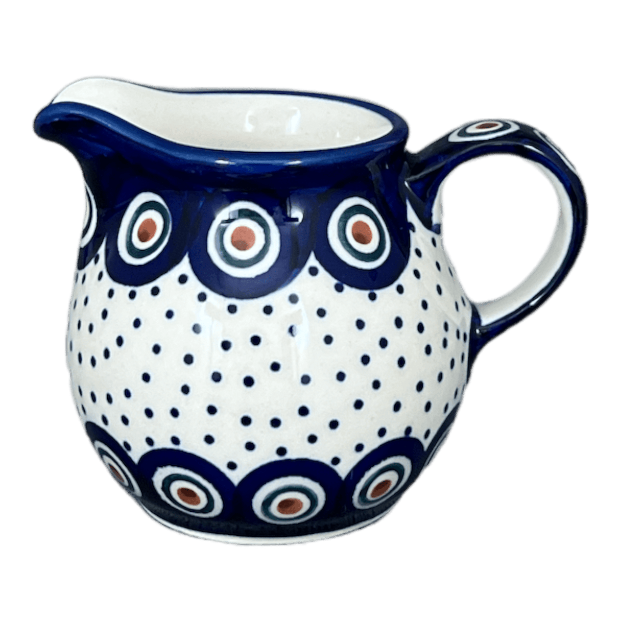 Creamer, The Cream of Creamers-"Basia", 6.5 oz in "Peacock Dot" by Manufaktura | D019U-54K