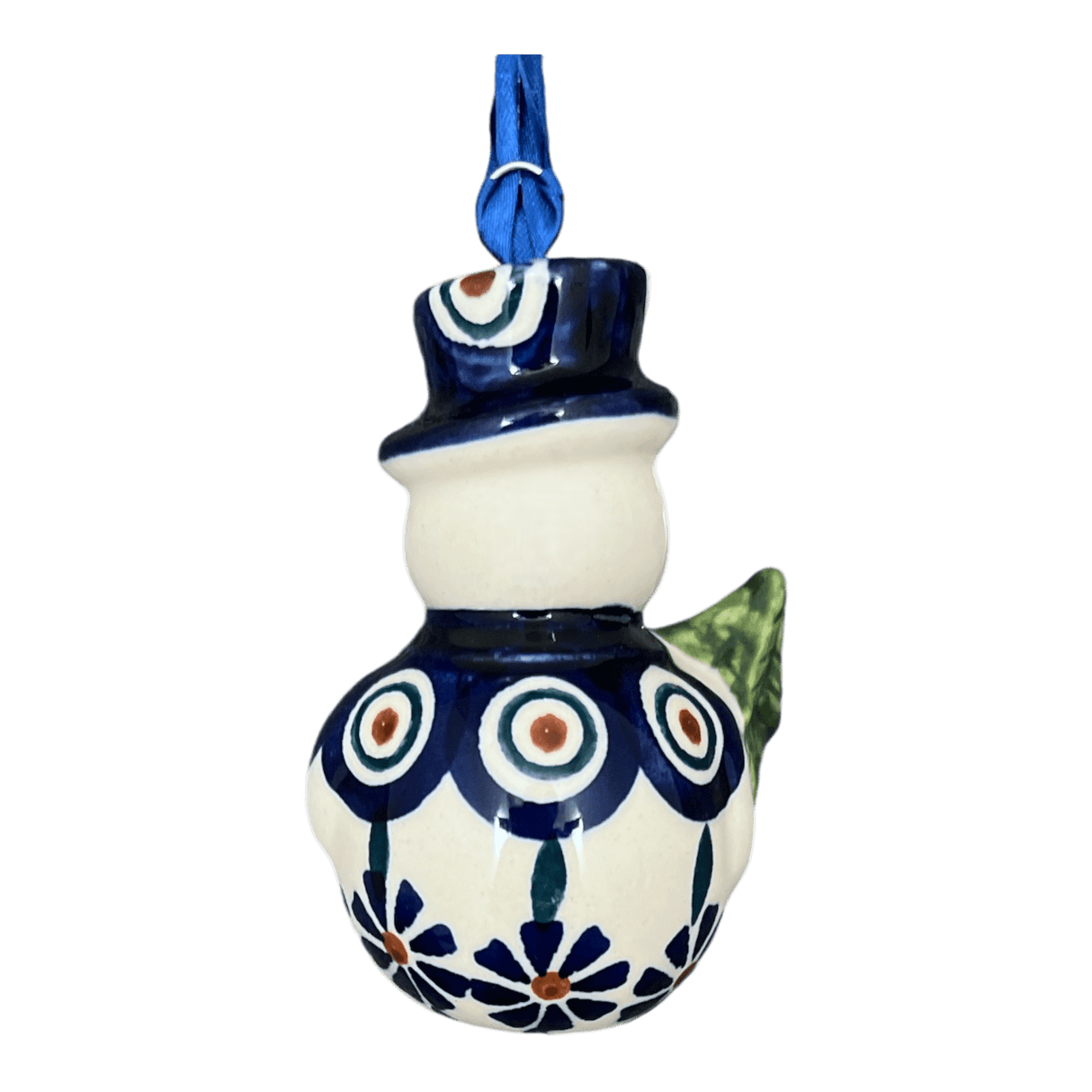 Ornament, Snowman with Tree, 2" in "Floral Peacock" by Manufaktura | K143T-54KK