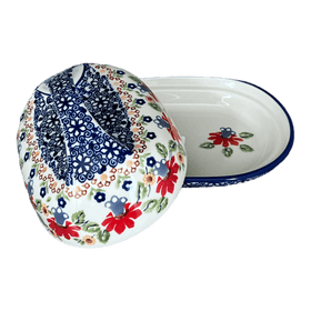 Polish Pottery Fancy Butter Dish (Mediterranean Blossoms) | M077S-P274 Additional Image at PolishPotteryOutlet.com