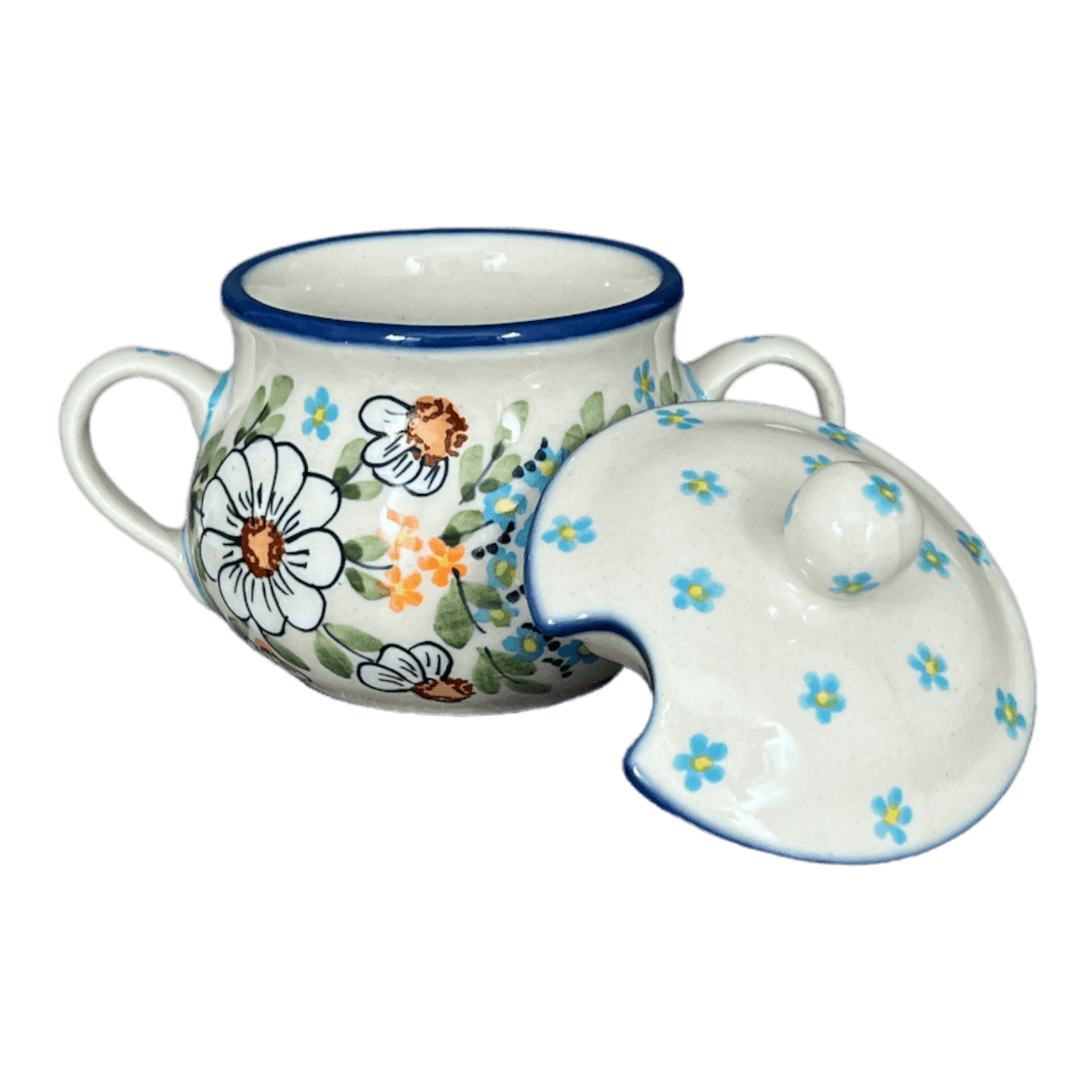 Bowl, Round, Sugar Bowl, 3.5" in "Daisy Bouquet" by Manufaktura | C015S-TAB3