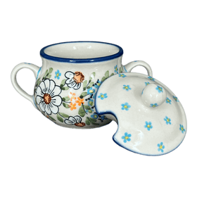 Polish Pottery 3.5" Traditional Sugar Bowl (Daisy Bouquet) | C015S-TAB3 Additional Image at PolishPotteryOutlet.com