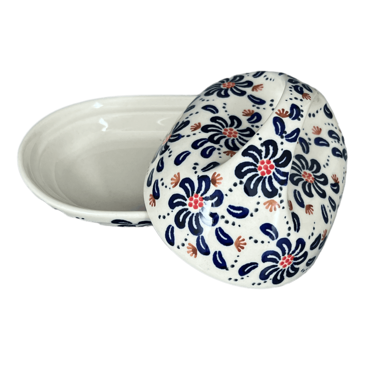 Butter Dish, Fancy, 5" x 7" in "Floral Fireworks" by Manufaktura | M077U-BSAS