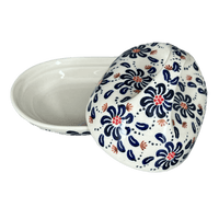 A picture of a Polish Pottery Fancy Butter Dish (Floral Fireworks) | M077U-BSAS as shown at PolishPotteryOutlet.com/products/the-fancy-butter-dish-floral-fireworks-m077u-bsas