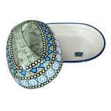 Butter Dish, Fancy, 5" x 7" in "Blue Bells" by Manufaktura | M077S-KLDN