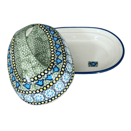 Butter Dish, Fancy, 5" x 7" in "Blue Bells" by Manufaktura | M077S-KLDN