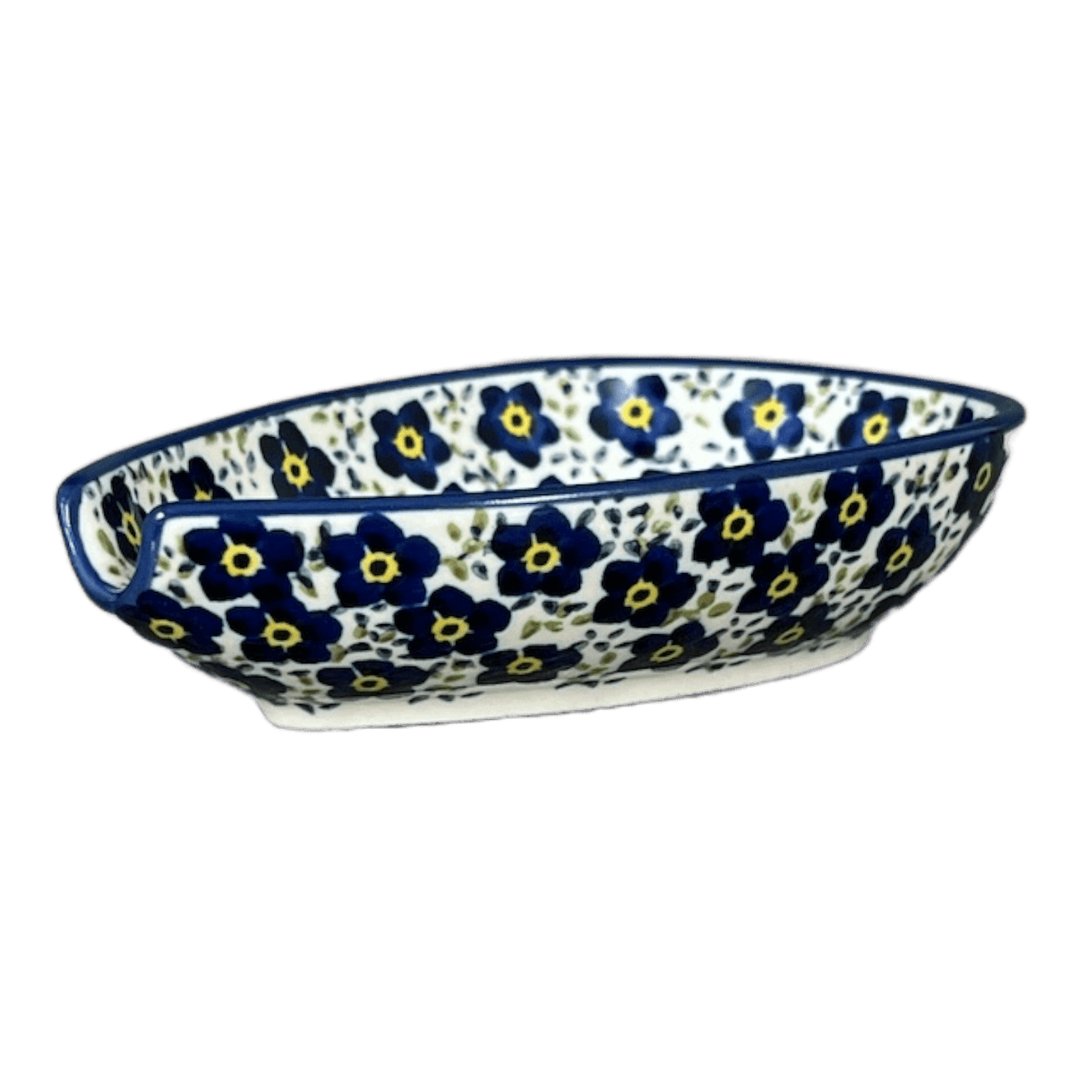 Spoon Rest, Small, 3.5" in "Floral Revival Blue" by Manufaktura | P093U-MKOB