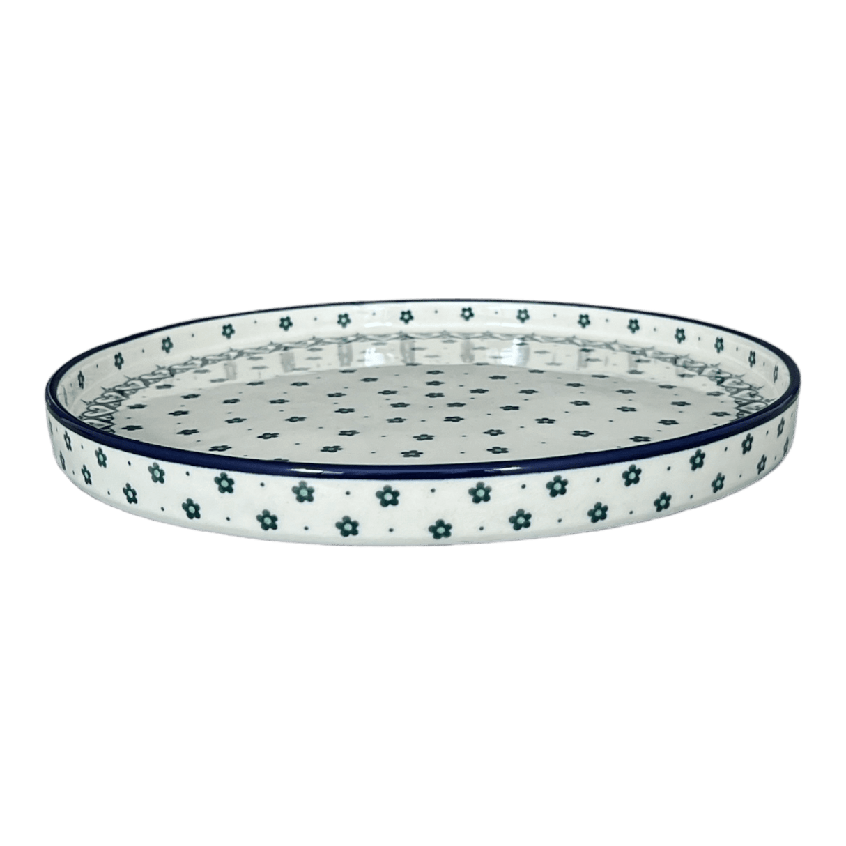 Tray, Round, 10" in "Emerald Hearts" by Ceramika Artystyczna | AE93-2450X