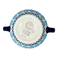 A picture of a Polish Pottery 3.5" Traditional Sugar Bowl (Peaceful Season) | C015T-JG24 as shown at PolishPotteryOutlet.com/products/3-5-the-traditional-sugar-bowl-peaceful-season-c015t-jg24