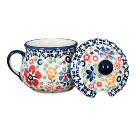 Polish Pottery Bowl, Round, Sugar Bowl, 3.5" in "Full Bloom" by Manufaktura | C015S-EO34 Additional Image at PolishPotteryOutlet.com