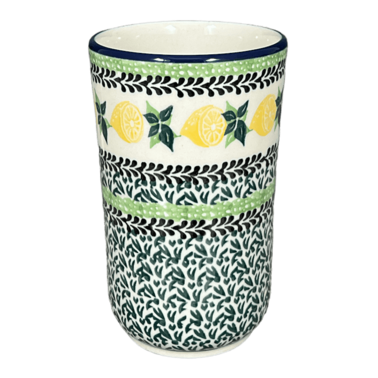 Tumbler, 12 oz in "Lemons and Leaves" by Ceramika Artystyczna | A076-2749X