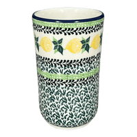A picture of a Polish Pottery CA 12 oz. Tumbler (Lemons and Leaves) | A076-2749X as shown at PolishPotteryOutlet.com/products/c-a-12-oz-tumbler-lemons-and-leaves-a076-2749x