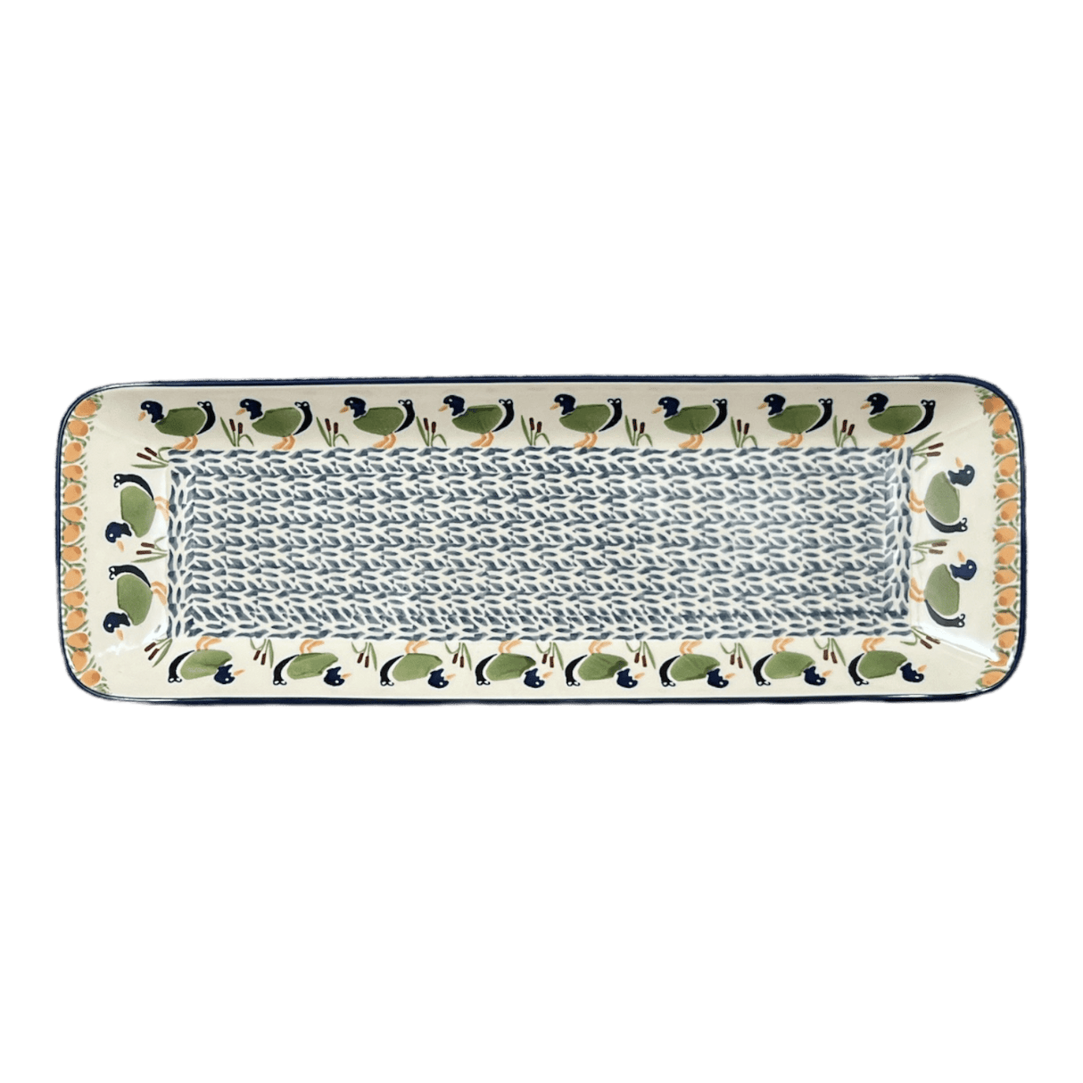 Platter, Rectangular, Long, 19.5" x 6.75" in "Ducks in a Row" by Manufaktura | P204U-P323