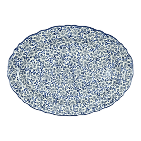 Polish Pottery Large Scalloped Oval Platter (English Blue) | P165U-AS53 Additional Image at PolishPotteryOutlet.com