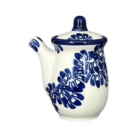 Polish Pottery Zaklady Soy Sauce Pitcher (Blue Floral Vines) | Y1947-D1210A Additional Image at PolishPotteryOutlet.com