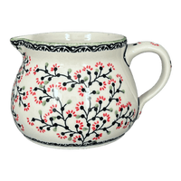 A picture of a Polish Pottery 1.5 Liter Pitcher (Cherry Blossoms) | D043S-DPGJ as shown at PolishPotteryOutlet.com/products/1-5-l-wide-mouth-pitcher-cherry-blossoms-d043s-dpgj