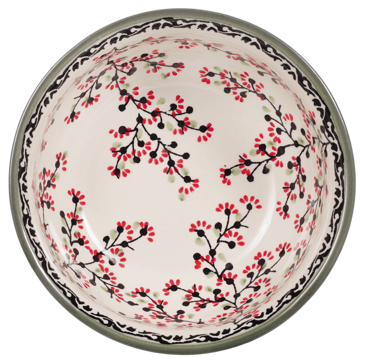 Bowl, Round, 6.5" in "Cherry Blossoms - Solid Rim" by Manufaktura | M084S-DPGJA