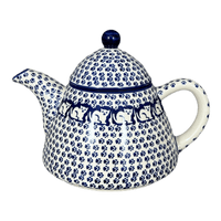 A picture of a Polish Pottery 0.9 Liter Teapot (Kitty Cat Path) | C005T-KOT6 as shown at PolishPotteryOutlet.com/products/0-9-liter-teapot-kitty-cat-path-c005t-kot6