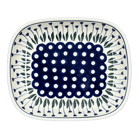 Polish Pottery Baker, Rectangular, 7.5" x 9" in "Tulip Dot" by Ceramika Artystyczna  | A159-377Z Additional Image at PolishPotteryOutlet.com