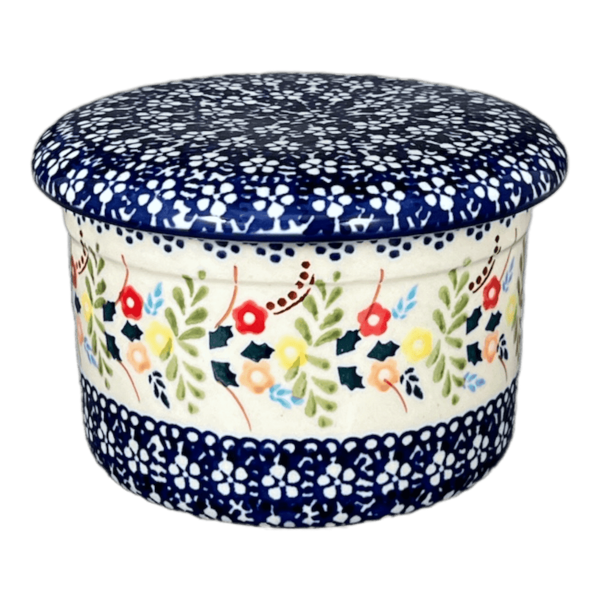 Butter Crock, 4.5" in "Floral Garland" by Manufaktura | M136U-AD01