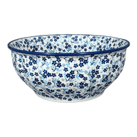 A picture of a Polish Pottery Bowl, Round, 9" Bowl in "Scattered Blues" by Manufaktura | M086S-AS45 as shown at PolishPotteryOutlet.com/products/9-bowl-as45-m086s-as45