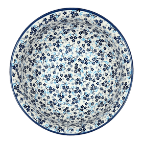 Polish Pottery Bowl, Round, 9" Bowl in "Scattered Blues" by Manufaktura | M086S-AS45 Additional Image at PolishPotteryOutlet.com