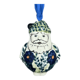 Ornament, Santa, 2.5" in "Bouncing Blue Blossoms" by Manufaktura | K144U-IM03