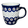 Polish Pottery Mug, Mars Mug, 10oz Small in "Peacock Dot" by Manufaktura | K081U-54K at PolishPotteryOutlet.com